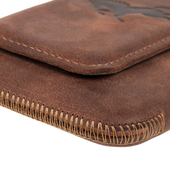 Kabura na pasek skórzana Belt Case - Orzechowy - Koń
