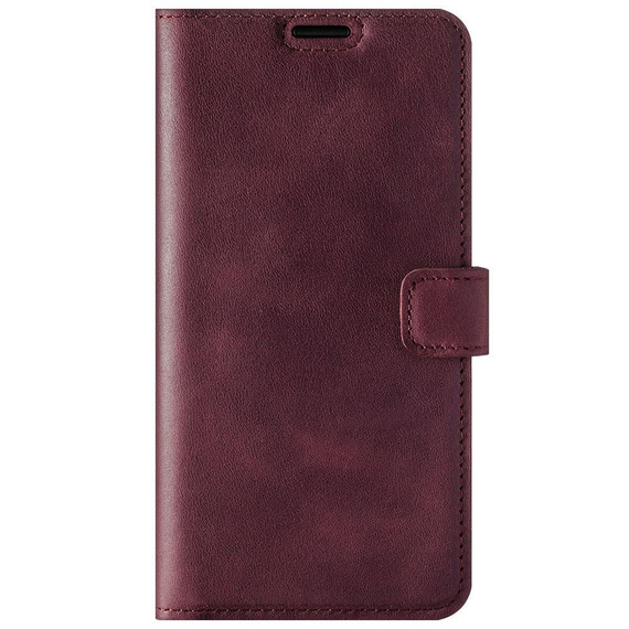 Skórzane etui na telefon RFID Wallet case - Burgund - TPU Czarne